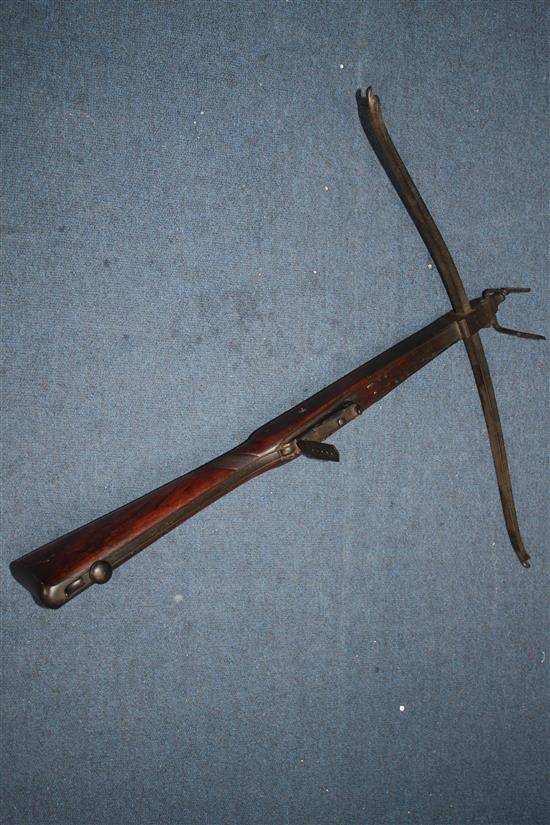 A George III English stone crossbow, 26in.